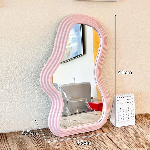 Irregular Cloud Shaped Mirror Wall Hanging Ornaments Standing Art Mirror Asymmetrical Mirrors Wall Mounted Home Bedroom Decor