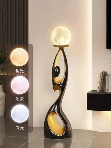 2024 Home Decoration Art Light Luxury Creative Living Room TV Cabinet Floor Decoration Night Glow Resin Sculpture LED Floor Lamp
