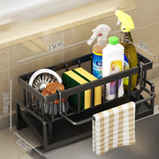 Adjustable Kitchen Sink Shelf Drainage Rack for Sponges & Spices kitchen 