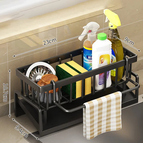 Adjustable Kitchen Sink Shelf Drainage Rack for Sponges & Spices kitchen 
