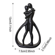 Contemporary Embrace Sculpture: Stylish Abstract Art Piece for Elegant Living Room & Home Decor