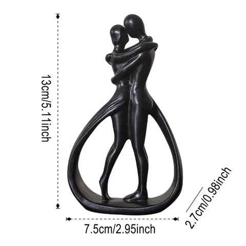 Contemporary Embrace Sculpture: Stylish Abstract Art Piece for Elegant Living Room & Home Decor