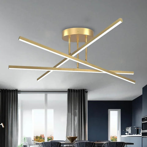 Pendant Light Living Room Light Nordic Lighting Fixtures Modern And Simple Gold Black Aluminum Bedroom Dining Room Main Light