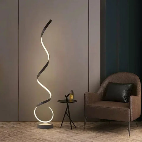Modern LED Floor Lamp Minimalist Bedroom Bedside Black White Floating Light Living Room Sofa Study Reading Lights Fixtures