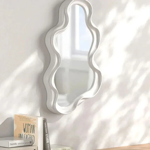 Irregular Cloud Shaped Mirror Wall Hanging Ornaments Standing Art Mirror Asymmetrical Mirrors Wall Mounted Home Bedroom Decor