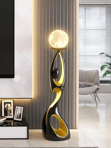 2024 Home Decoration Art Light Luxury Creative Living Room TV Cabinet Floor Decoration Night Glow Resin Sculpture LED Floor Lamp