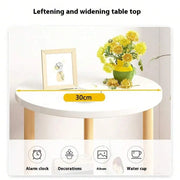 Wooden Modern Round Square Bedside Table Double-Layer Nightstand Home Office Bedroom Living Room Sofa Side Table Coffee Table