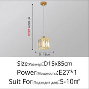 Modern Pendant Light Indoor K9 Led E27 Crystal Chandelier Luxury Ceiling Lamp Bedroom Living Room Dining Room Lustre Fixture