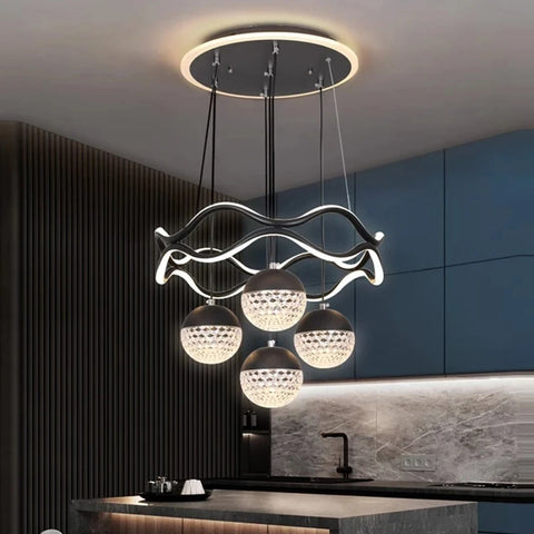 Modern LED Pendant Light Gold/Black Long Line Pendant Light For Restaurant Study Kitchen Office Coffee Home Decoration Luxury
