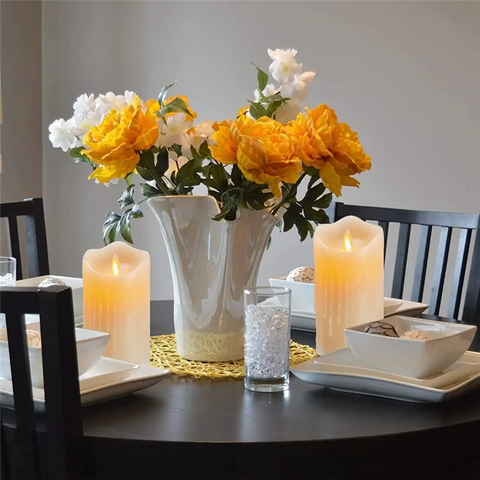 LED Candles, Flickering Flameless Candles,Rechargeable Candle, Real Wax Candles with Remote Control,10cm