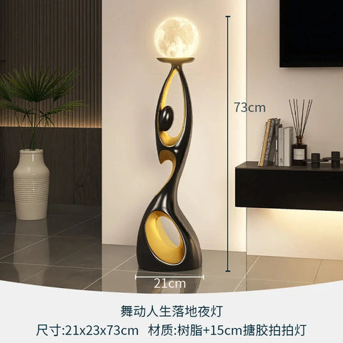 2024 Home Decoration Art Light Luxury Creative Living Room TV Cabinet Floor Decoration Night Glow Resin Sculpture LED Floor Lamp