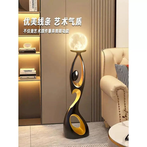 2024 Home Decoration Art Light Luxury Creative Living Room TV Cabinet Floor Decoration Night Glow Resin Sculpture LED Floor Lamp