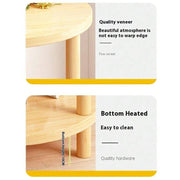 Wooden Modern Round Square Bedside Table Double-Layer Nightstand Home Office Bedroom Living Room Sofa Side Table Coffee Table