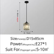 Modern Pendant Light Indoor K9 Led E27 Crystal Chandelier Luxury Ceiling Lamp Bedroom Living Room Dining Room Lustre Fixture
