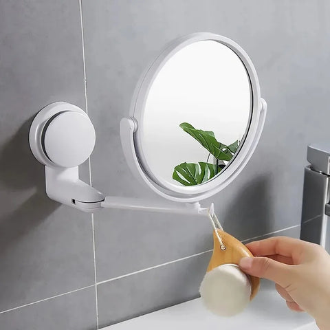 Wall Mounted Makeup Mirror Bathroom Single-Sided Mirror Rotating Folding No Punching Hig Home