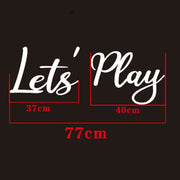 Let's PLAY Wall Sign - Children's Playroom Decor - Bedroom, Nursery Interior Wall Art Design