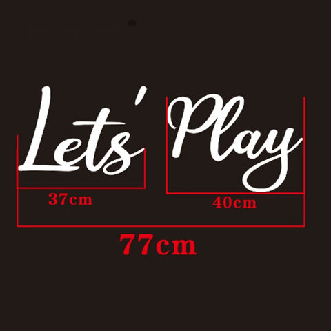 Let's PLAY Wall Sign - Children's Playroom Decor - Bedroom, Nursery Interior Wall Art Design