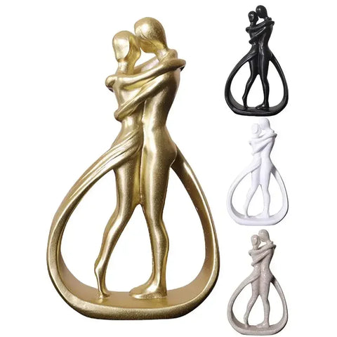 Contemporary Embrace Sculpture: Stylish Abstract Art Piece for Elegant Living Room & Home Decor