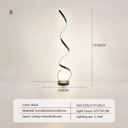 Modern LED Floor Lamp Minimalist Bedroom Bedside Black White Floating Light Living Room Sofa Study Reading Lights Fixtures