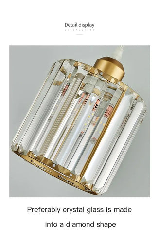 Modern Pendant Light Indoor K9 Led E27 Crystal Chandelier Luxury Ceiling Lamp Bedroom Living Room Dining Room Lustre Fixture