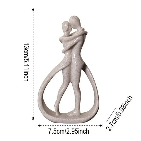 Contemporary Embrace Sculpture: Stylish Abstract Art Piece for Elegant Living Room & Home Decor