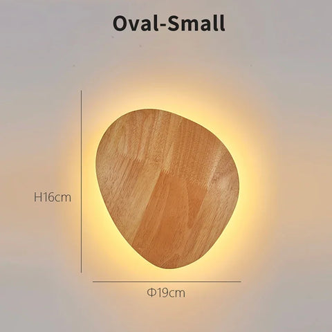 Wooden LED Wall Lamp Modern and Simple Circular Home Light Living Room Background Wall Bedside Staircase Room Decoration Light