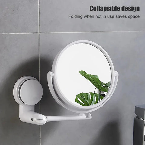 Wall Mounted Makeup Mirror Bathroom Single-Sided Mirror Rotating Folding No Punching Hig Home