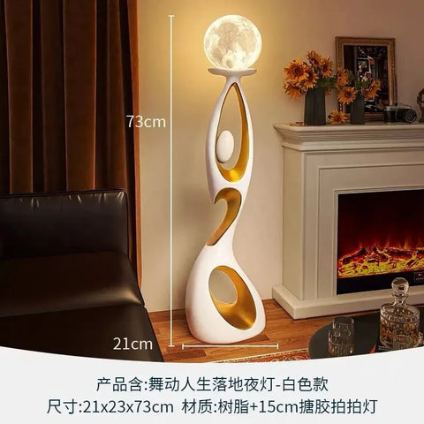 2024 Home Decoration Art Light Luxury Creative Living Room TV Cabinet Floor Decoration Night Glow Resin Sculpture LED Floor Lamp