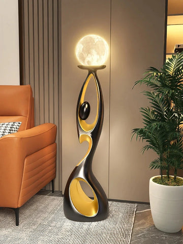 2024 Home Decoration Art Light Luxury Creative Living Room TV Cabinet Floor Decoration Night Glow Resin Sculpture LED Floor Lamp