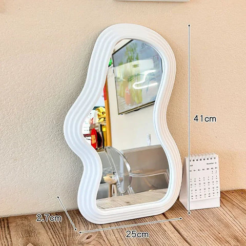 Irregular Cloud Shaped Mirror Wall Hanging Ornaments Standing Art Mirror Asymmetrical Mirrors Wall Mounted Home Bedroom Decor