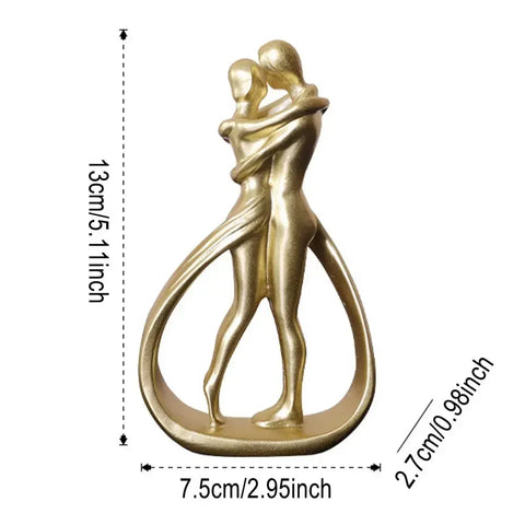 Contemporary Embrace Sculpture: Stylish Abstract Art Piece for Elegant Living Room & Home Decor