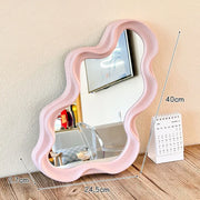 Irregular Cloud Shaped Mirror Wall Hanging Ornaments Standing Art Mirror Asymmetrical Mirrors Wall Mounted Home Bedroom Decor