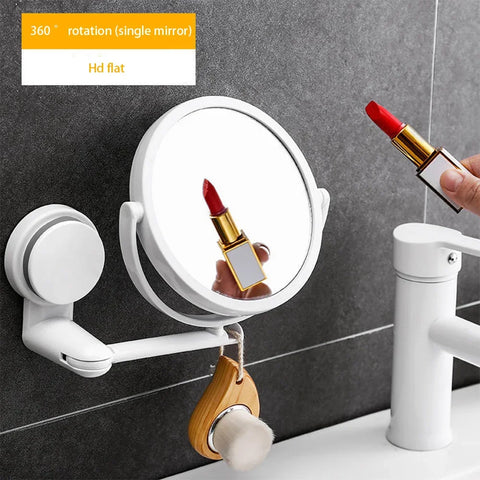 Wall Mounted Makeup Mirror Bathroom Single-Sided Mirror Rotating Folding No Punching Hig Home
