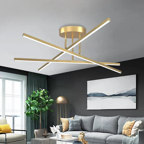 Pendant Light Living Room Light Nordic Lighting Fixtures Modern And Simple Gold Black Aluminum Bedroom Dining Room Main Light
