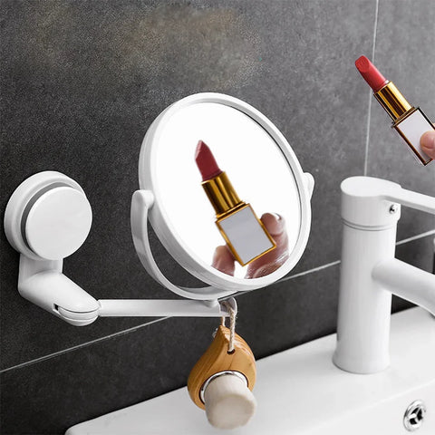 Wall Mounted Makeup Mirror Bathroom Single-Sided Mirror Rotating Folding No Punching Hig Home