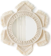 Wall Mirror Macrame Wall Hanging Mirror Boho Home Decor Mirrors for Bedroom Baby Room Decoration Aesthetic Nursery Decor