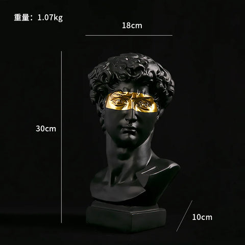 European Home Decoration David Head ResinStatues Statues Home Decor  Modern Abstract Art  Bust Sculpture Art Sketch Practice