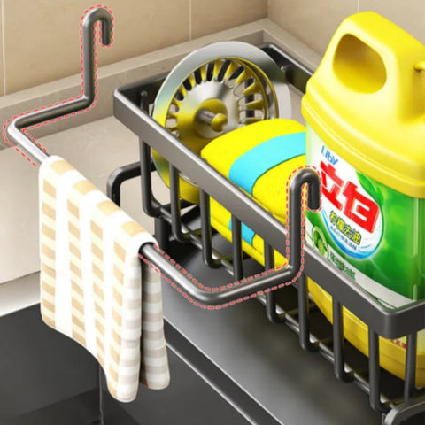 Adjustable Kitchen Sink Shelf Drainage Rack for Sponges & Spices kitchen