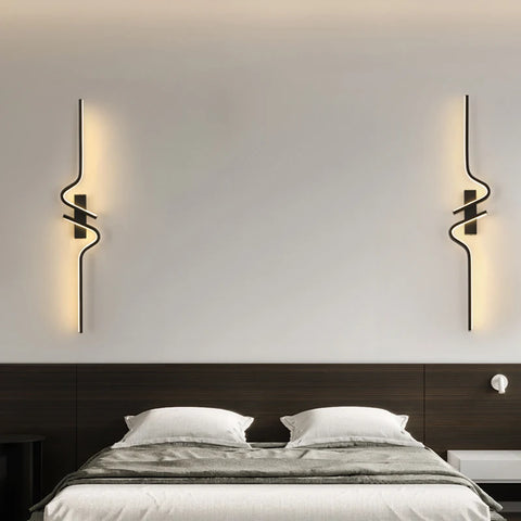Wall Light Bedroom Modern Minimalist Strip Led Lights For Bedside Wall Sconce Led Light Living Room TV Sofa Background Wall Lamp