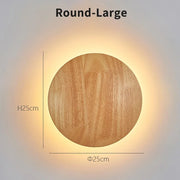 Wooden LED Wall Lamp Modern and Simple Circular Home Light Living Room Background Wall Bedside Staircase Room Decoration Light