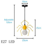 Pendant Light Nordic Little Man Spider Hanging Lamp Iron Swing Lamps Retro Loft Lighting LED Fixture for Kids Room Coffee Bar