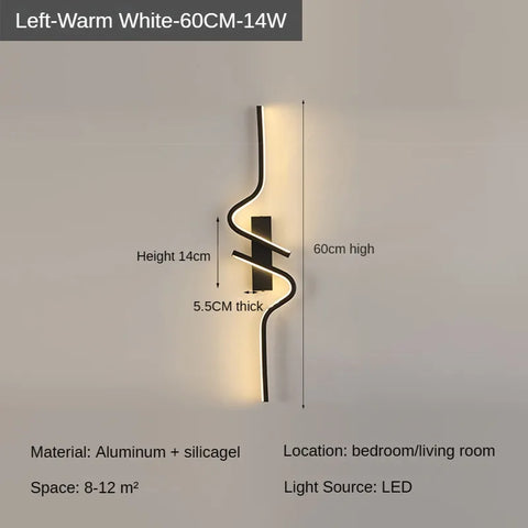 Wall Light Bedroom Modern Minimalist Strip Led Lights For Bedside Wall Sconce Led Light Living Room TV Sofa Background Wall Lamp