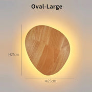 Wooden LED Wall Lamp Modern and Simple Circular Home Light Living Room Background Wall Bedside Staircase Room Decoration Light